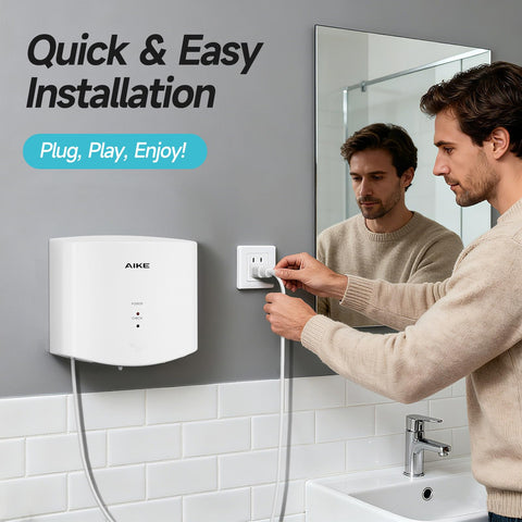 AIKE Air Wiper compact design image focusing on space-saving footprint.