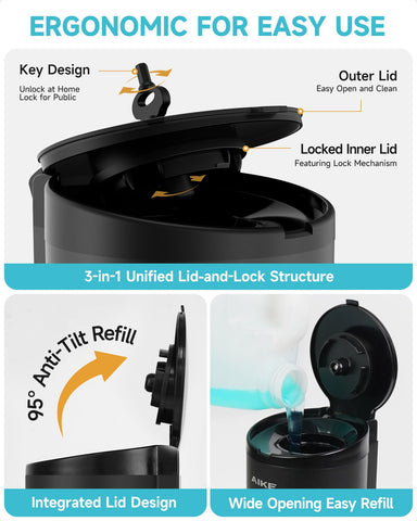 AIKE AK1205 battery-compartment access for easy ongoing maintenance.