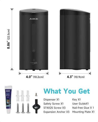 AIKE AK1205 included accessories simplify secure installation.