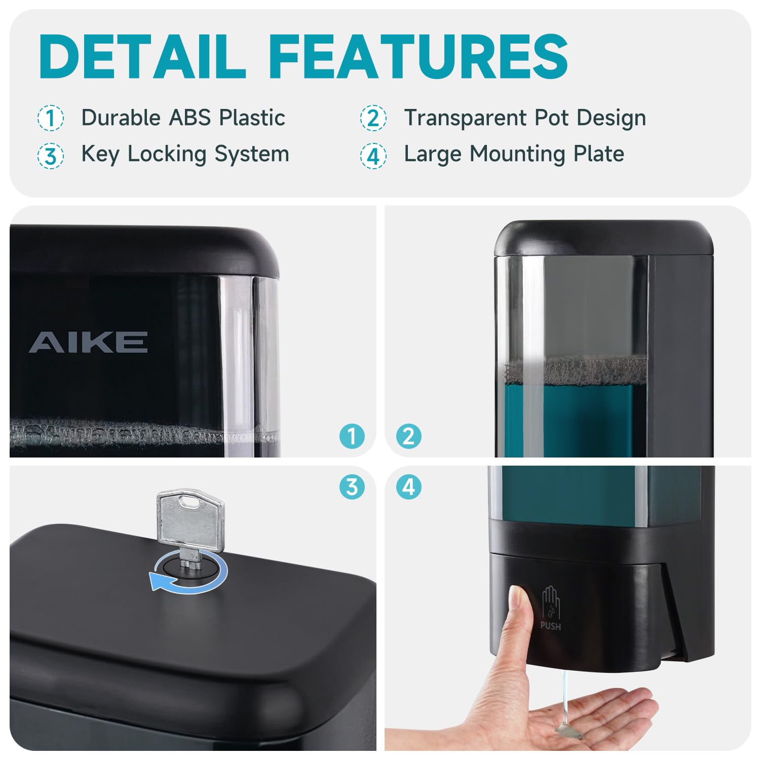 AIKE locking mechanism close-up showing vandal-resistant security for busy venues.