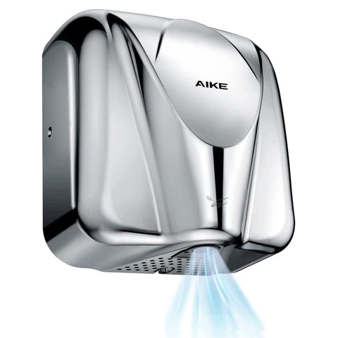 AIKE Elephant Power dryer with polished stainless shell for high-traffic restrooms.