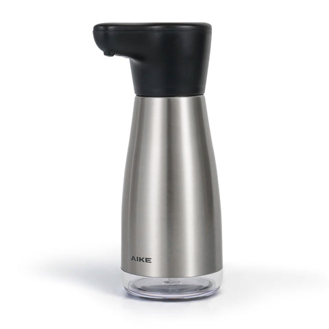 AIKE magnetic charging dispenser, front view, keeps your sink sleek and organized.