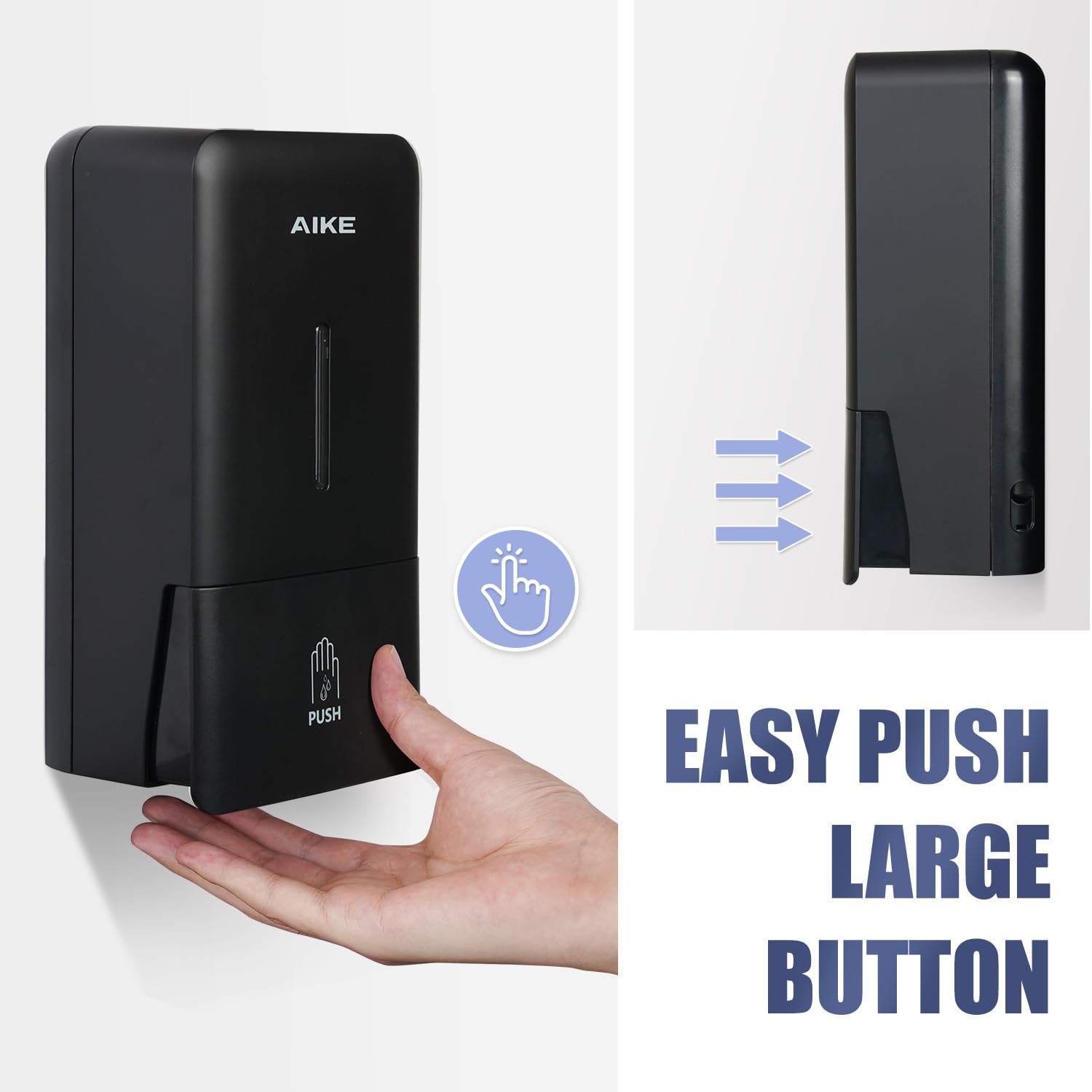 AIKE dispenser safety lock helps secure contents during peak hours.