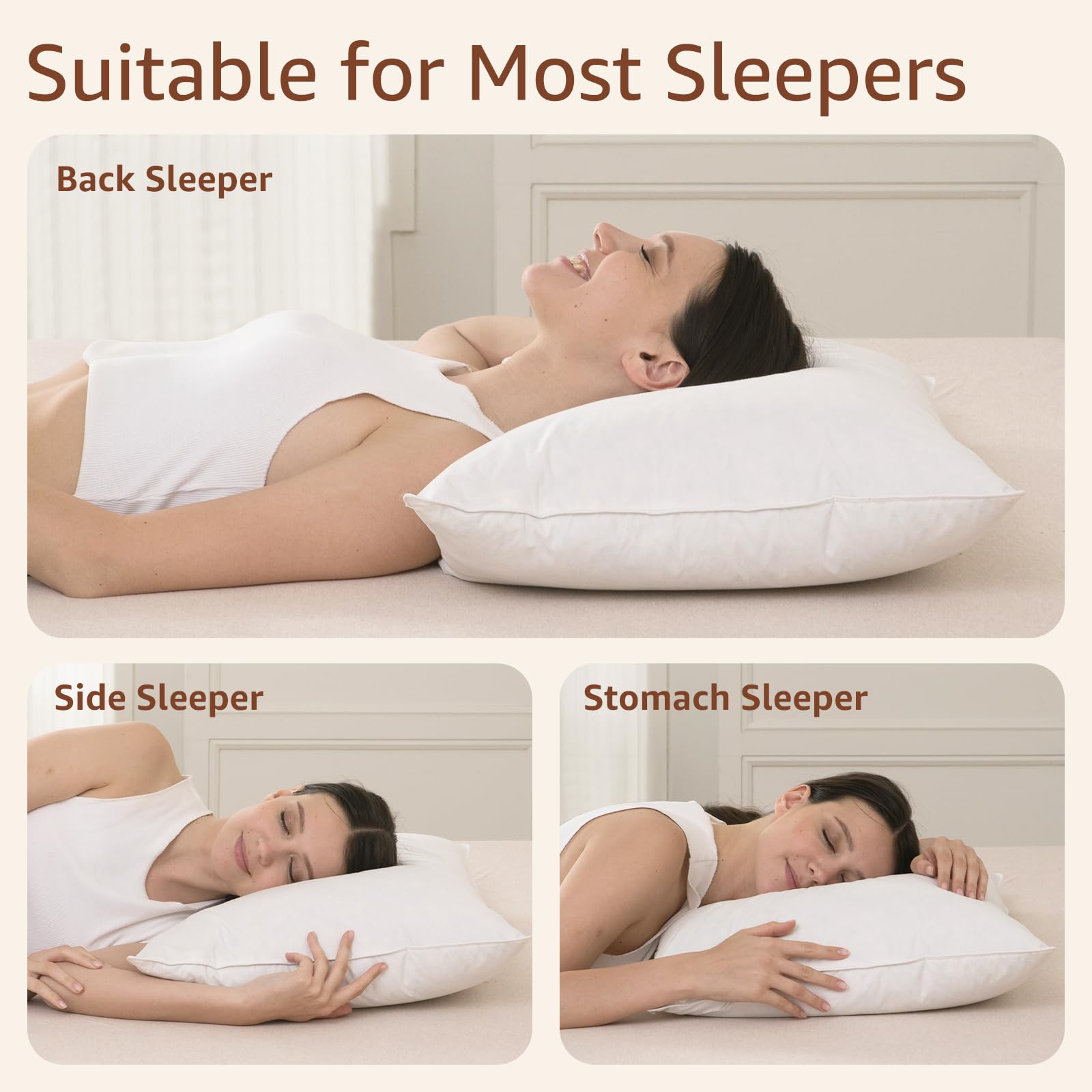 AIKOFUL feathers-down core detail highlights premium fill for plush support