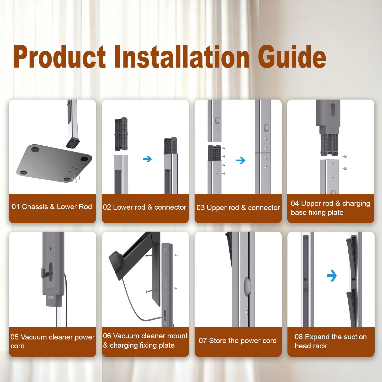 AIKOLZON Dyson stand features an aluminum pole for durable, long-lasting use