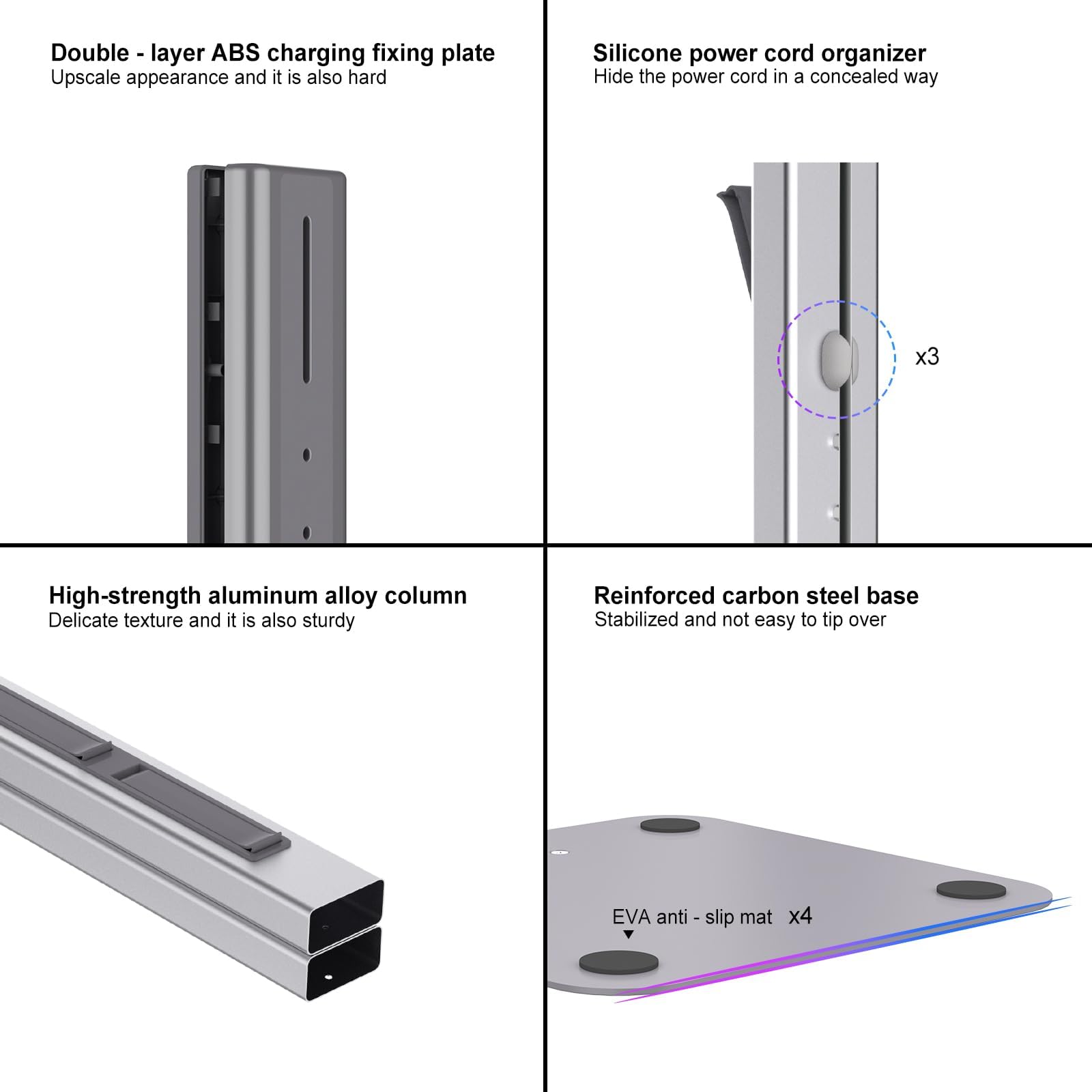 AIKOLZON stand includes cable management to hide cords