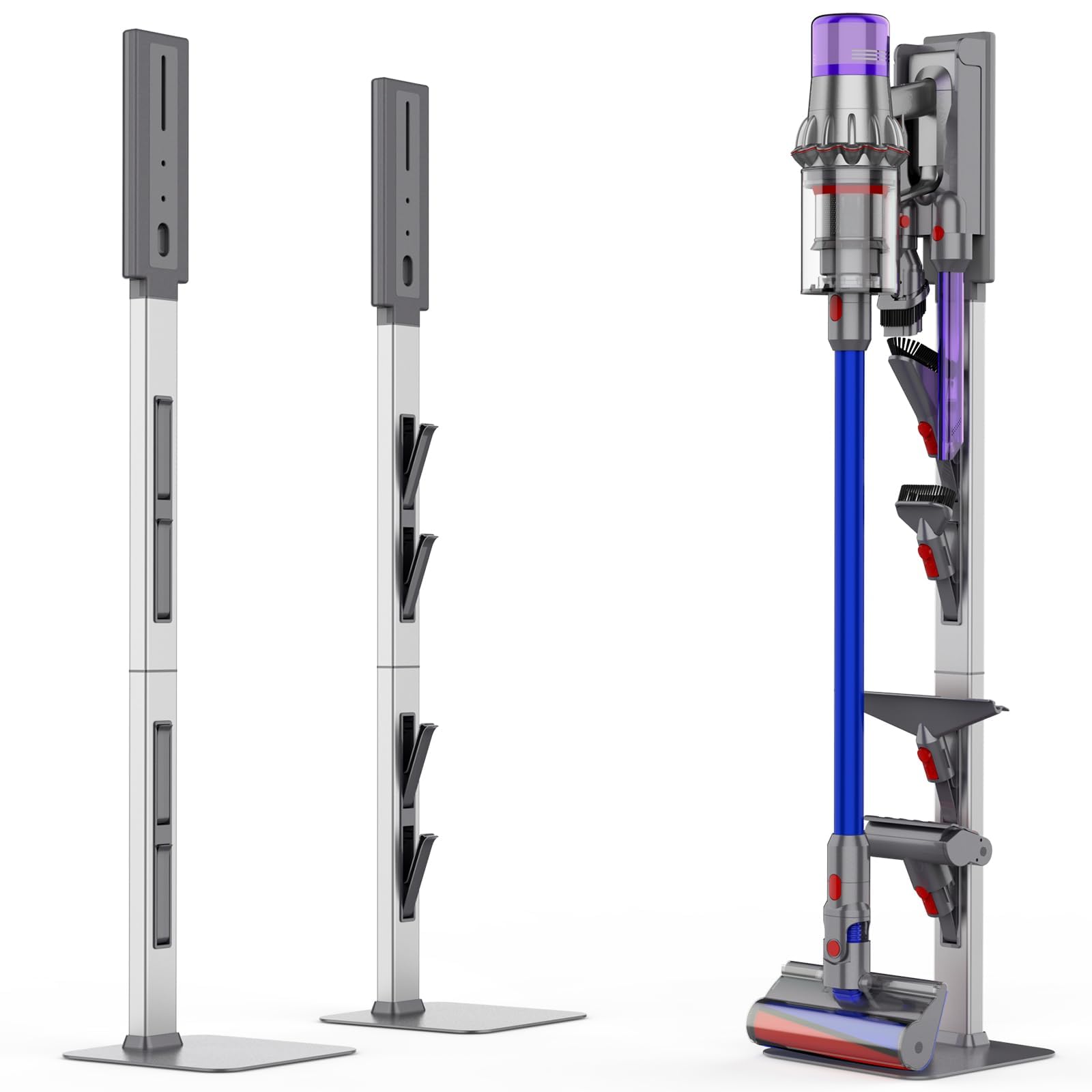 AIKOLZON Dyson vacuum stand with foldable hooks for tidy, accessible storage