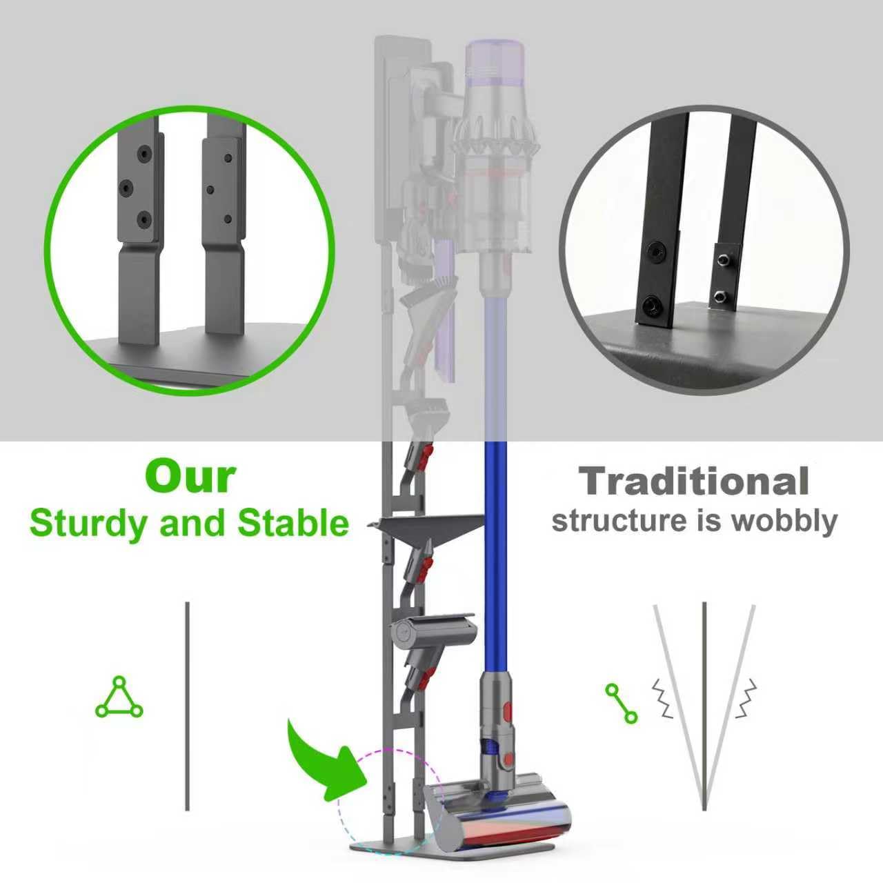 AIKOLZON three-point fixation base delivers wobble-free stability