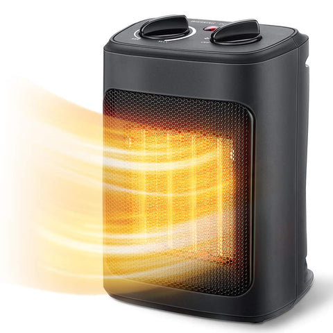 Aikoper space heater compact design warms small rooms quickly.