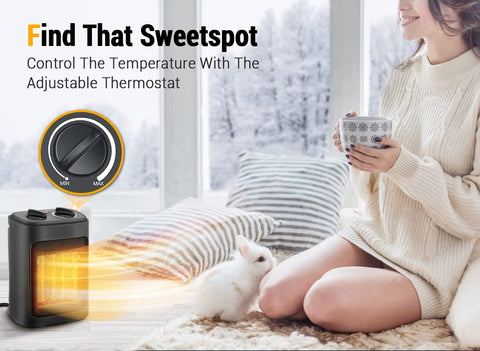 Aikoper space heater with PTC ceramic heating for steady warmth.