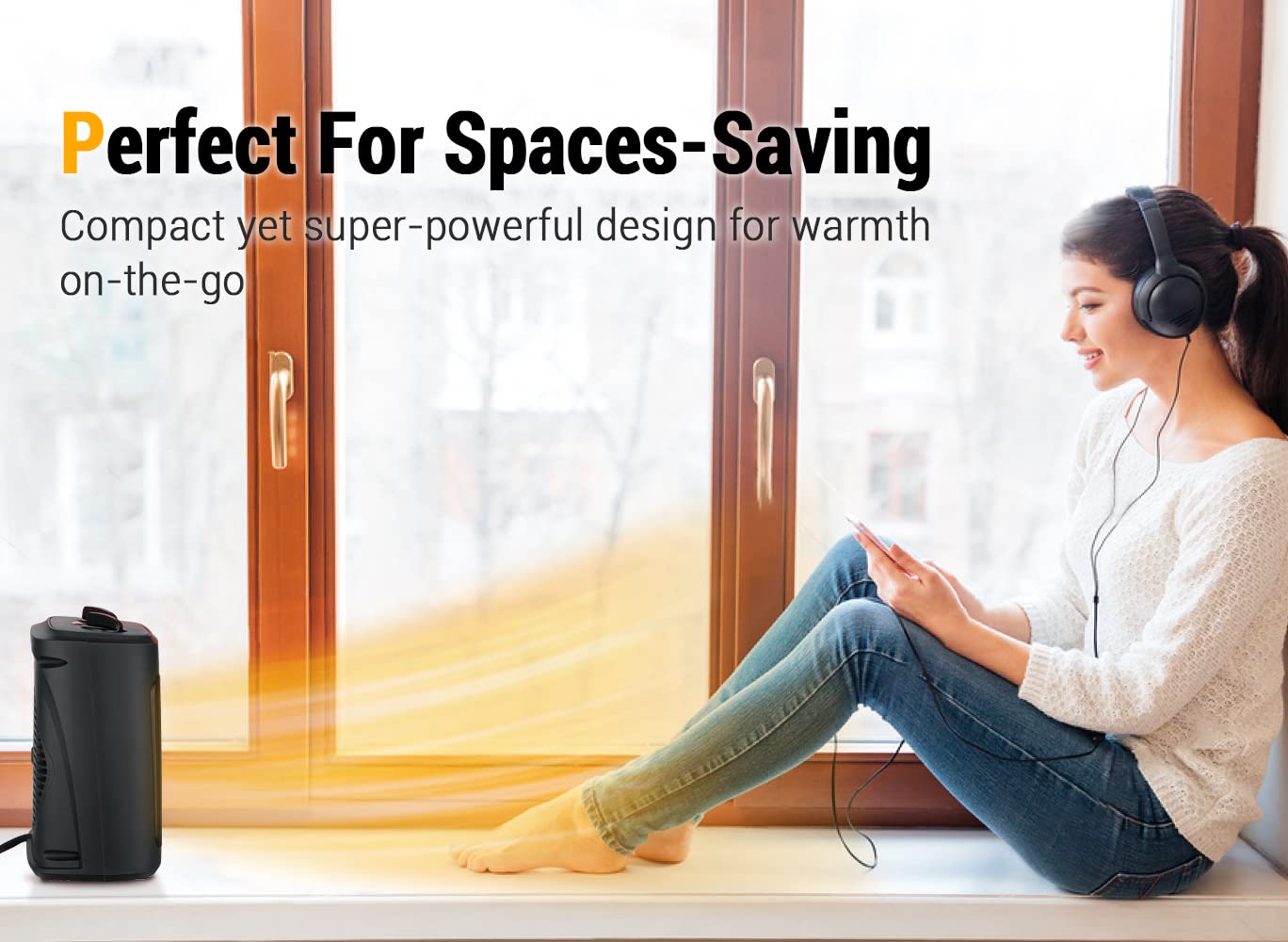 Aikoper space heater offers three heat settings for flexible temperature.