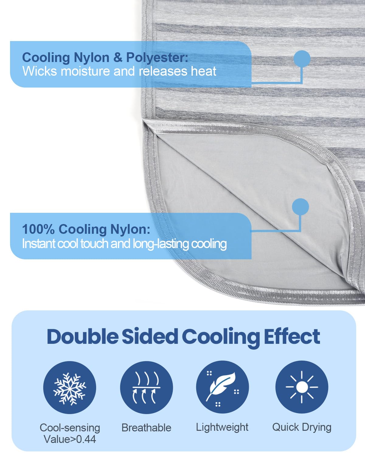 Ailemei Direct blanket is lightweight and travel-friendly for on-the-go cooling.