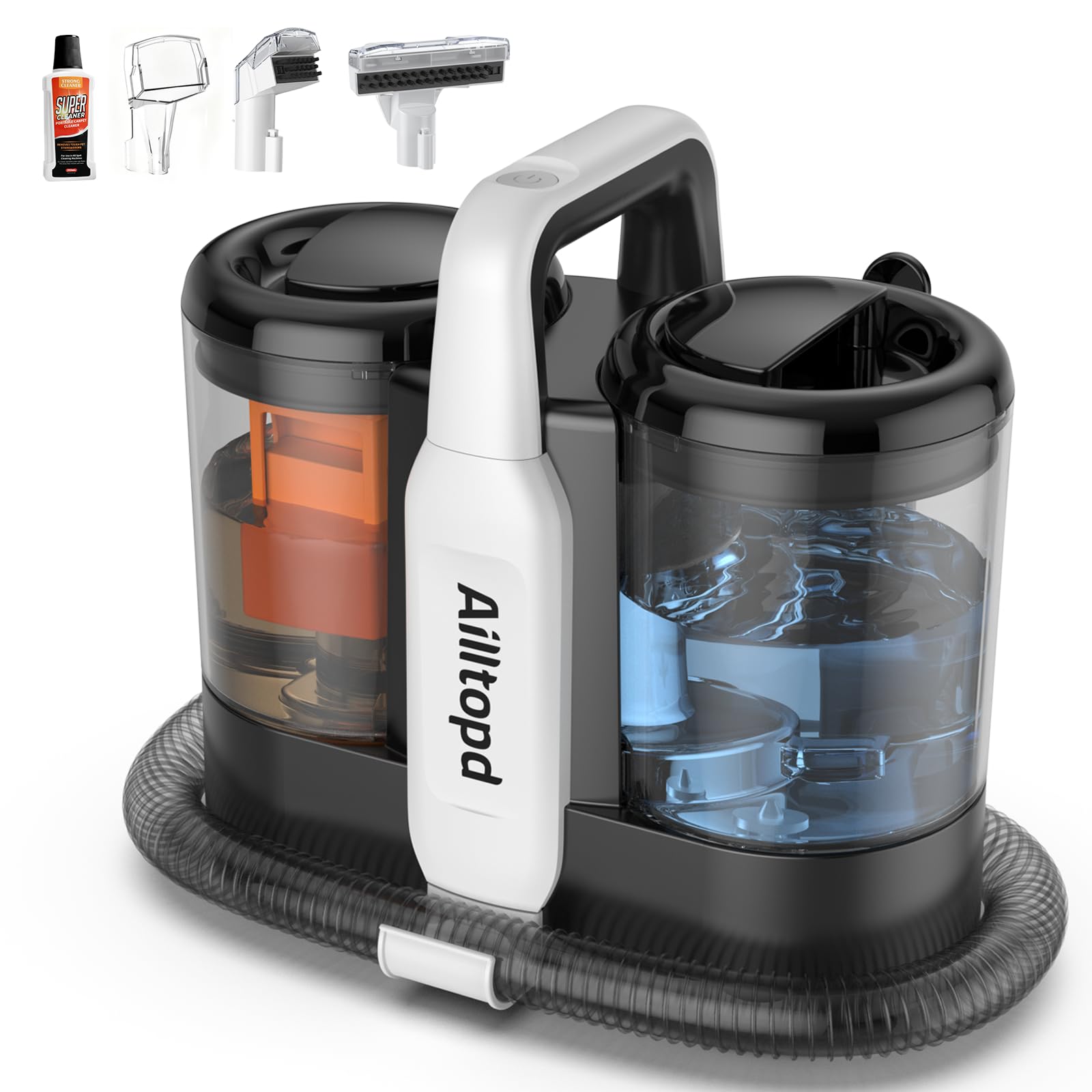 Ailltopd spot cleaner for carpet and upholstery with cleaning tool; targeted stain lifting.