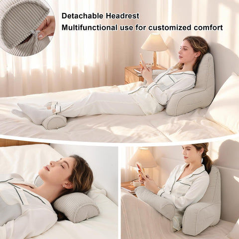 Ailuteie backrest for bed or sofa use supports reading, studying, or light work.