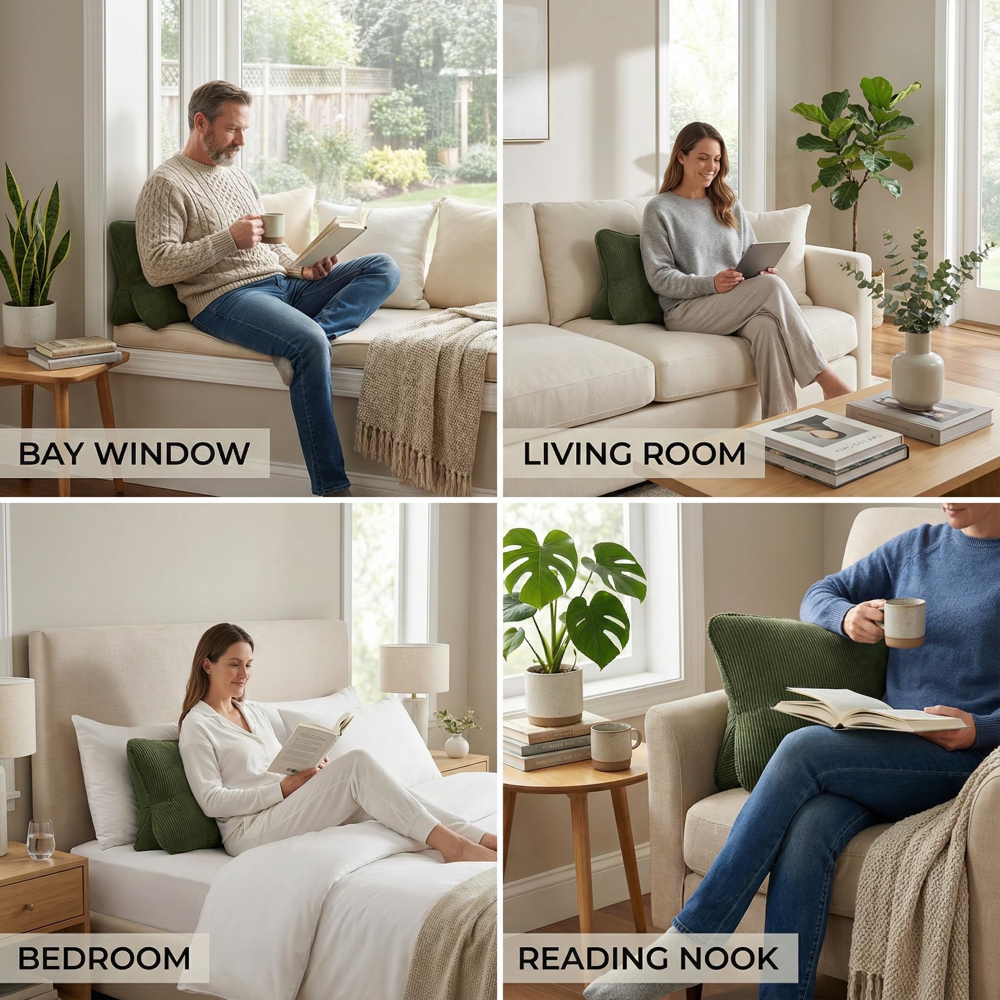 Ailuteie bed and sofa decor triangle backrest adds functional style
