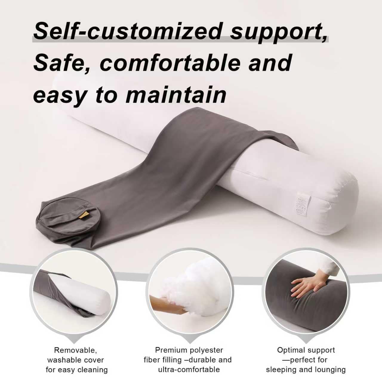 Ailuteie body pillow enhances bedroom decor with bolster style