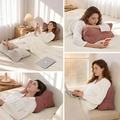 Ailuteie corduroy back pillow brick brown texture close detail