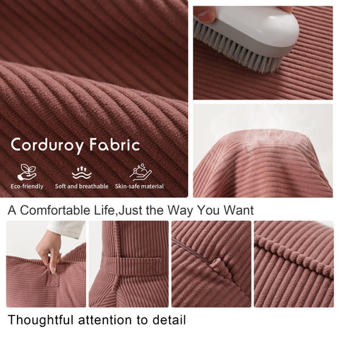 Ailuteie corduroy back pillow brick brown on bed for upright lounging