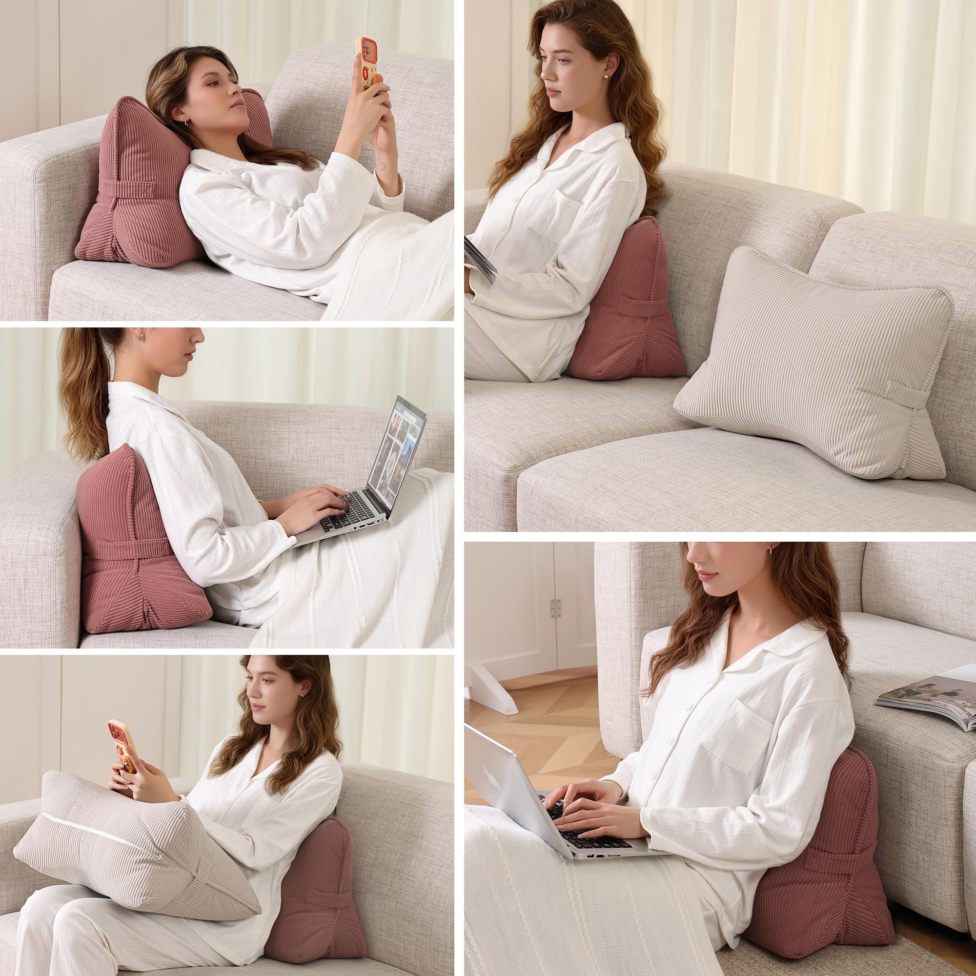 Ailuteie corduroy back pillow brick brown zip cover shows easy removal