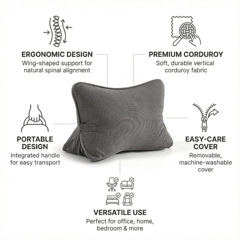Ailuteie ergonomic lumbar support shape adapts to back curvature for comfort