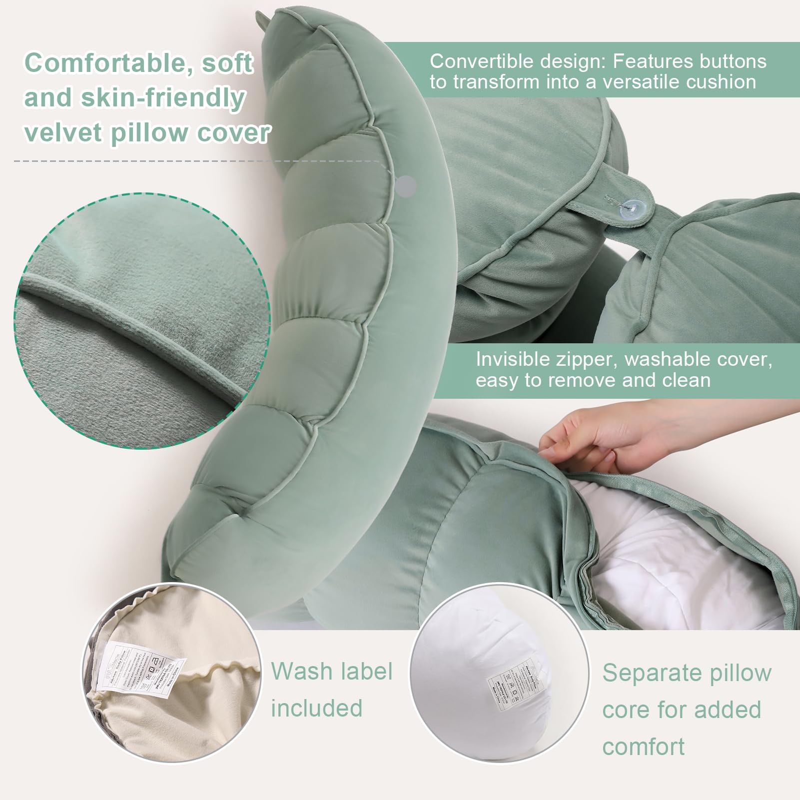 Ailuteie Peallow in bed with blankets demonstrates cozy lounging support.