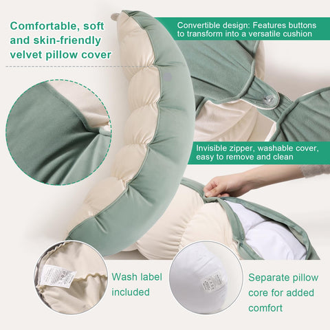 Ailuteie Peallow supports back and stomach positions for versatile comfort.