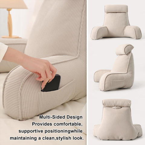 Ailuteie side pocket keeps remotes and phone within reach.