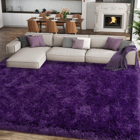 Ailyei 8x10 purple shag rug overview for living spaces