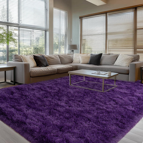 Ailyei fluffy purple rug designed for kids room and play