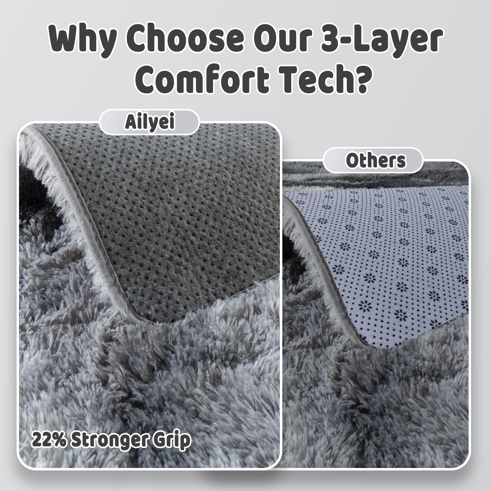 Ailyei Shag Rug easy cleaning with vacuum or shake to refresh.