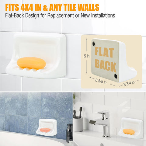 AIMAIAIMAI ceramic soap dish in glossy white finish