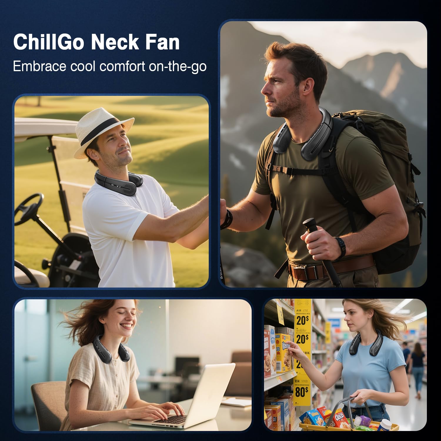 aimdty ChillGo neck fan 5200mAh battery for all-day use.