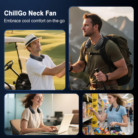 aimdty ChillGo neck fan 5200mAh battery for all-day use.