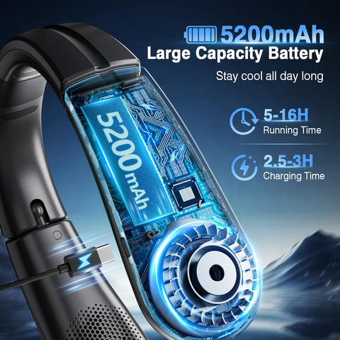aimdty ChillGo neck fan adjustable airflow at three speeds.