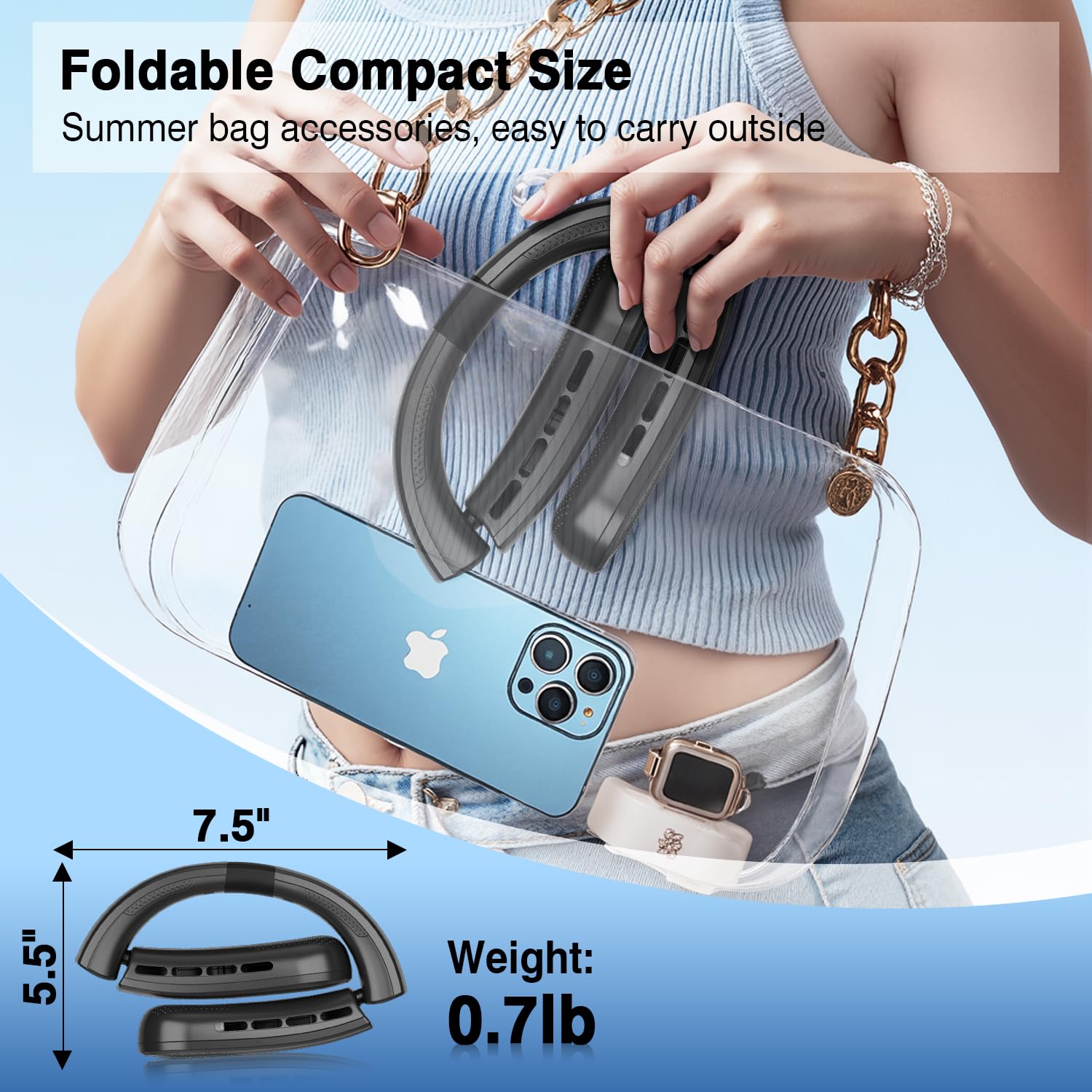 aimdty ChillGo neck fan four-outlet turbine design boosts airflow.