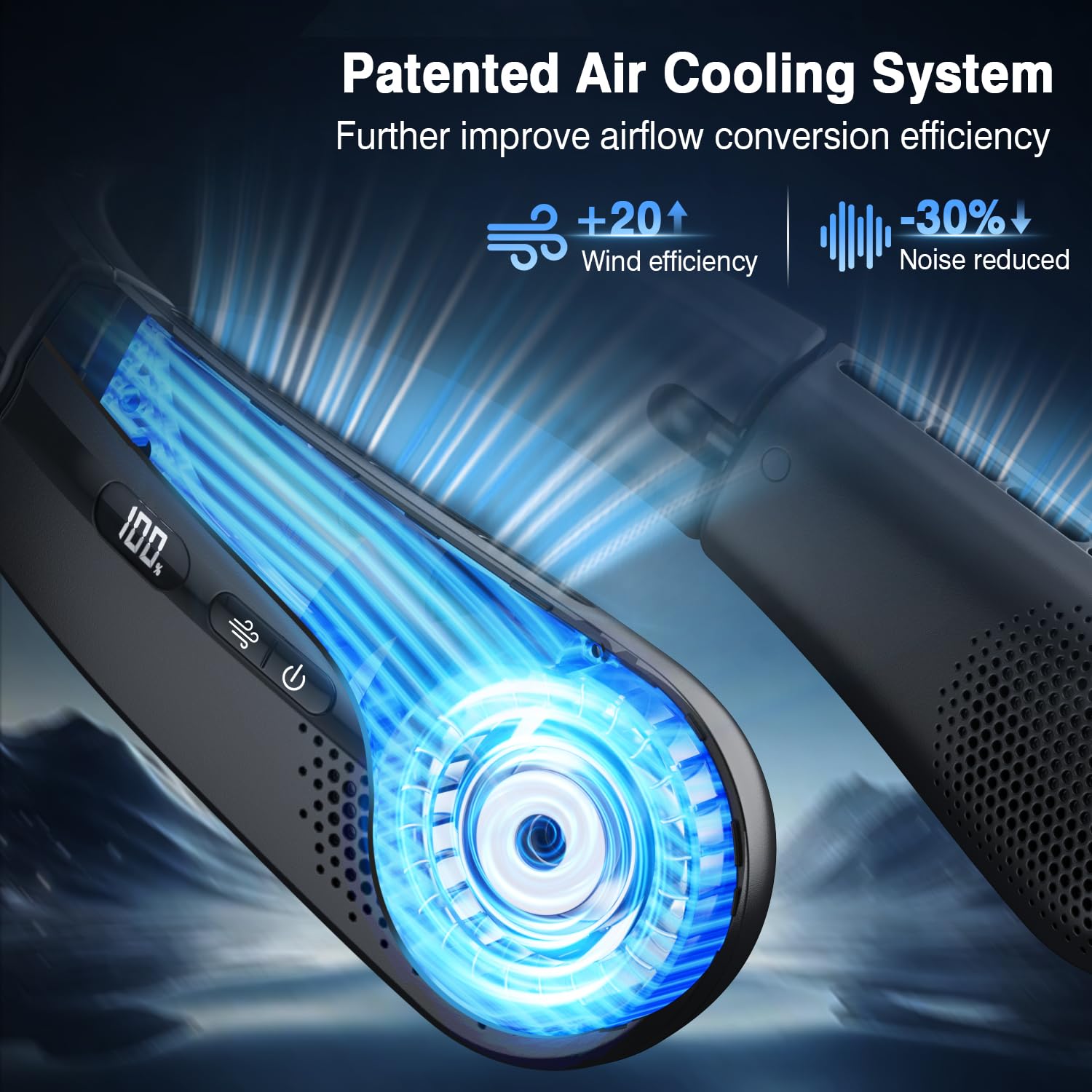 aimdty ChillGo neck fan USB-C charging for convenient recharging.