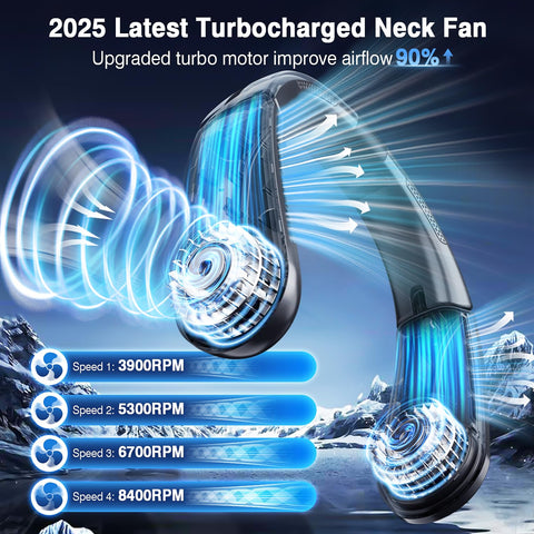 aimdty ChillGo neck fan worn for hands-free cooling during work.