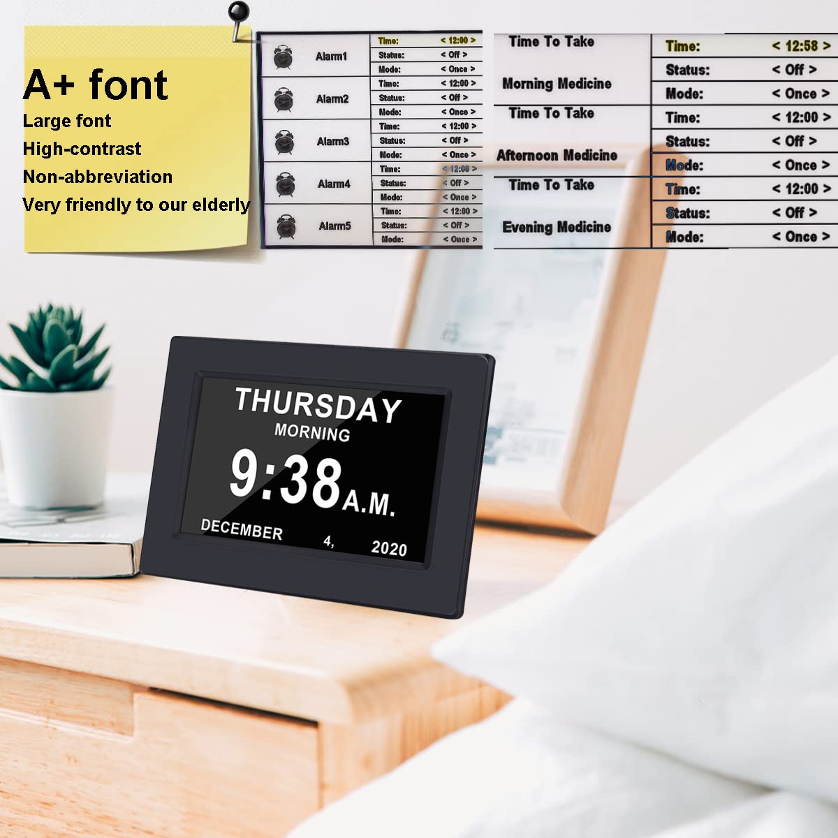 AINFTIME DST Clock colorful display helps kids engage with time cues.