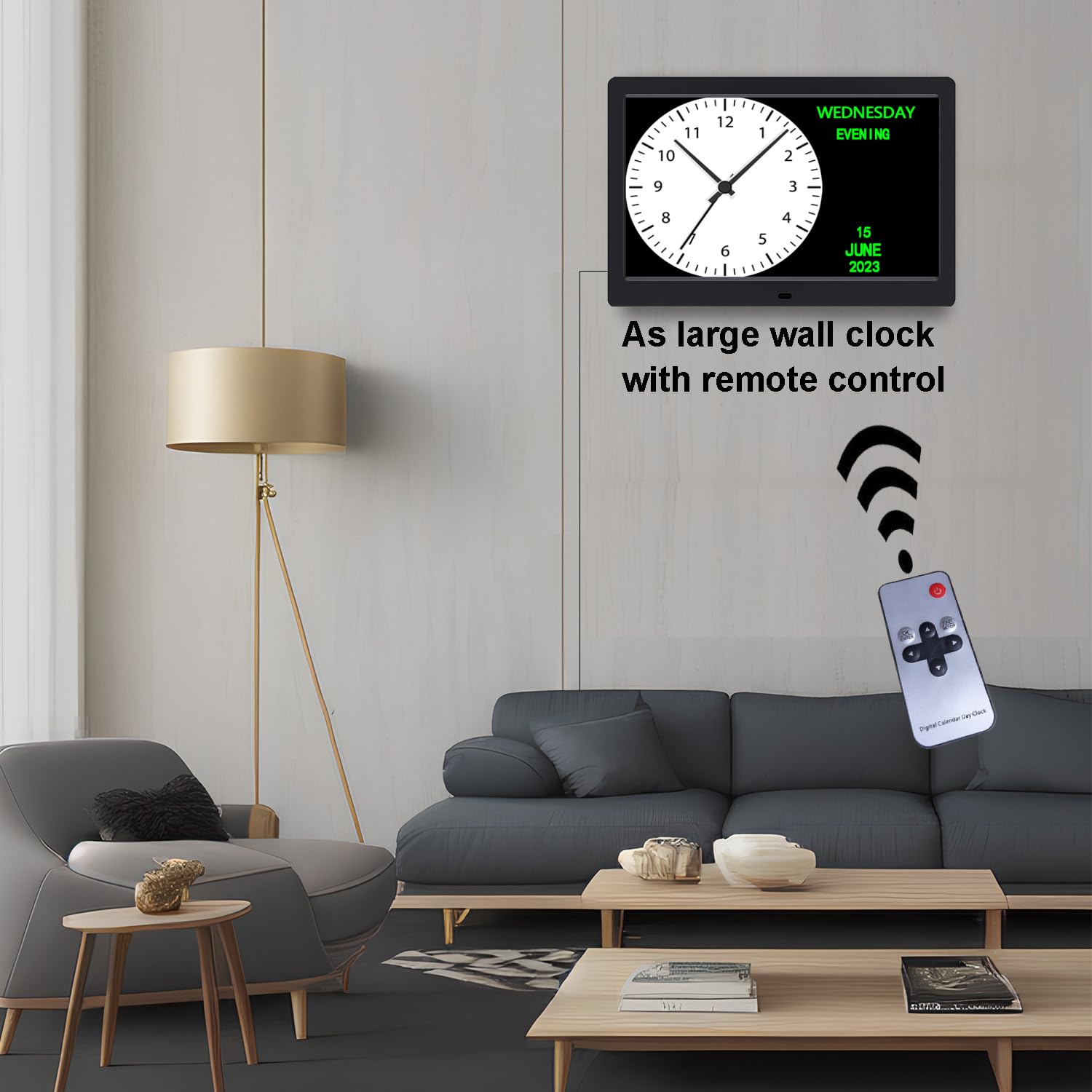 AINFTIME digital clock doubles as a photo frame for memories.