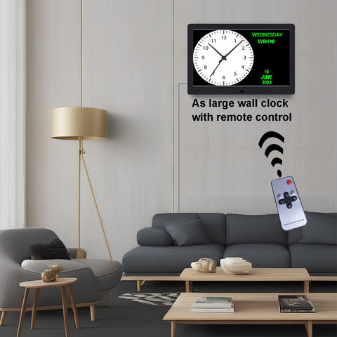 AINFTIME digital clock doubles as a photo frame for memories.