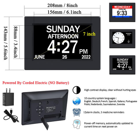 AINFTIME DST Clock wall design blends with living room decor while remaining readable.