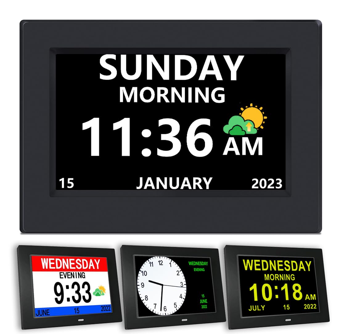 AINFTIME DST clock with large font display for easy reading by seniors.