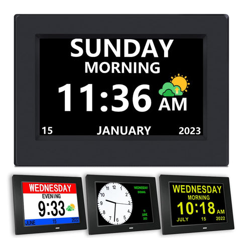 AINFTIME DST clock with large font display for easy reading by seniors.