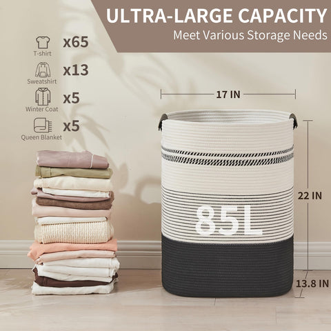 AINUOQI blanket basket large capacity for spacious blanket storage
