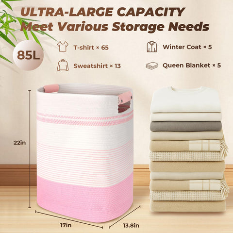 AINUOQI blanket basket tall design ideal for blankets and bedroom organization.