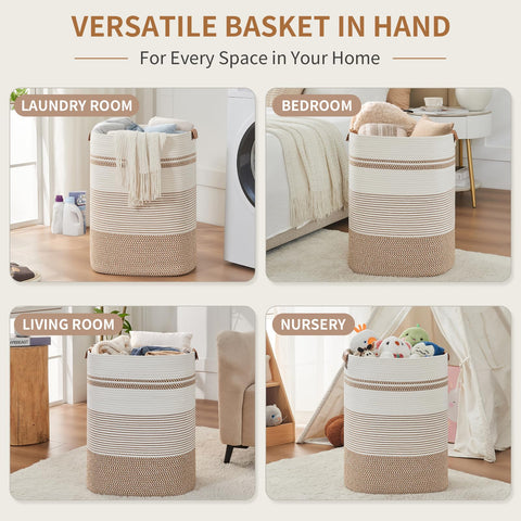 AINUOQI blanket storage basket — large capacity ideal for blankets and throws.