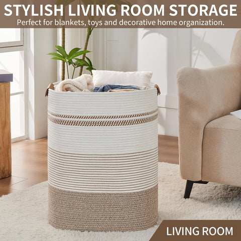 AINUOQI cotton craftsmanship basket highlights natural aesthetic.