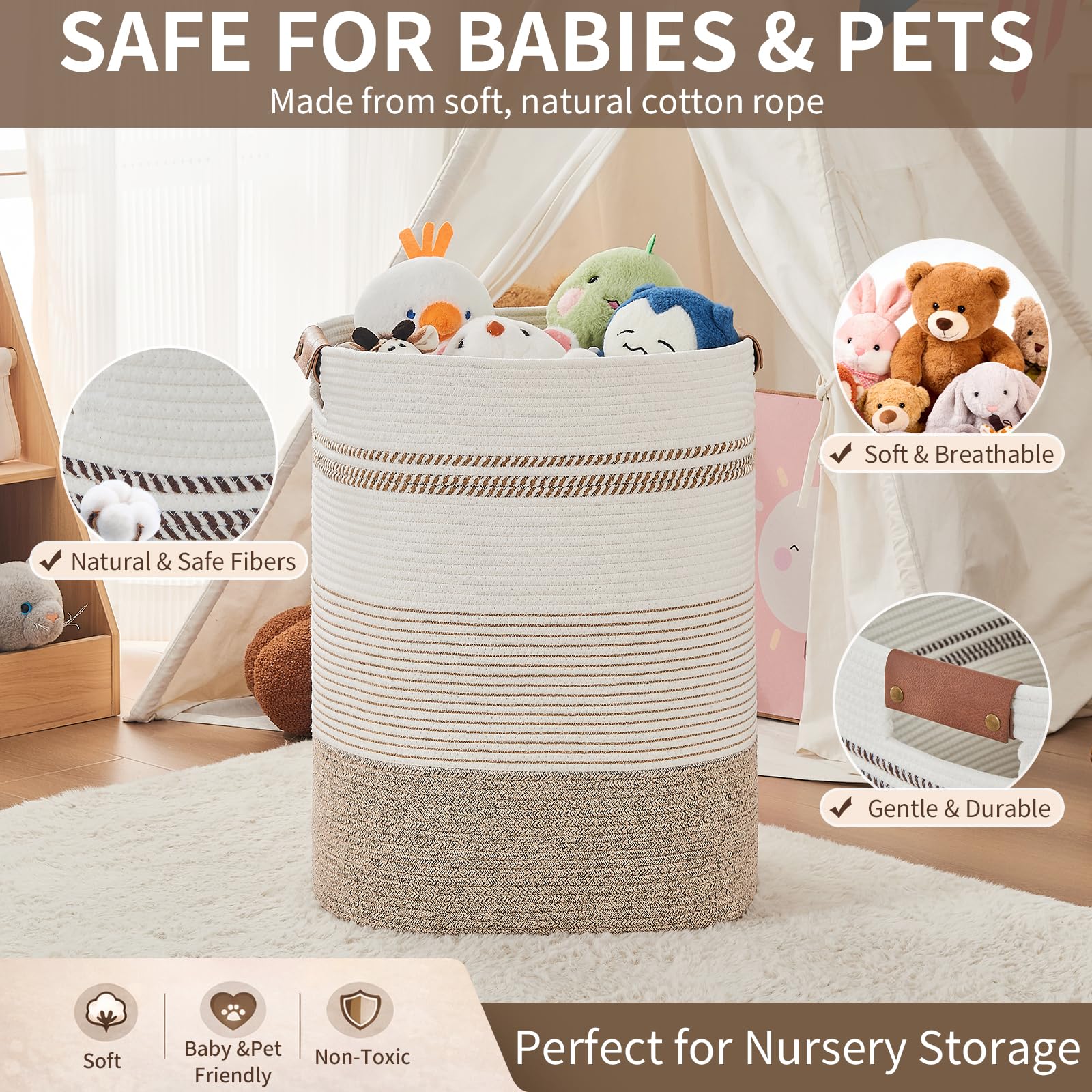 AINUOQI dirty clothes hamper ready for easy laundry organization.