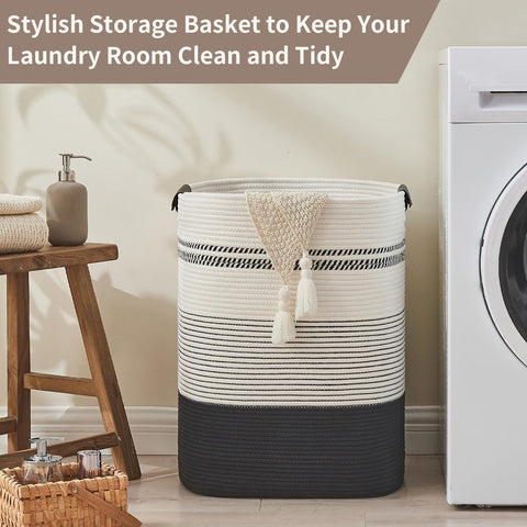 AINUOQI fabric cotton laundry basket soft texture and versatile storage