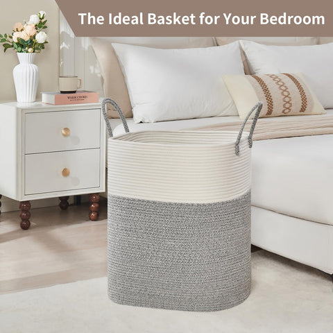 AINUOQI handcrafted cotton basket emphasizes durable artisan quality.